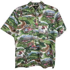 Reyn Spooner Aloha Shirt Men’s Size XL  Hawaiian Cowboy Ranch Life 1/2 Button
